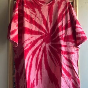 Port and Company Red Tie-Dye Short Sleeve Tee